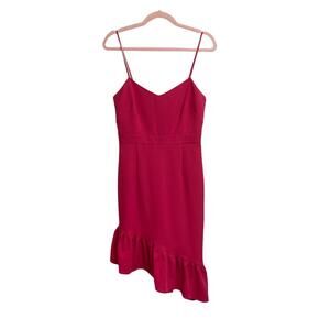 Chelsea28 Petite Pink Red Asymmetrical Hem Midi Dress
